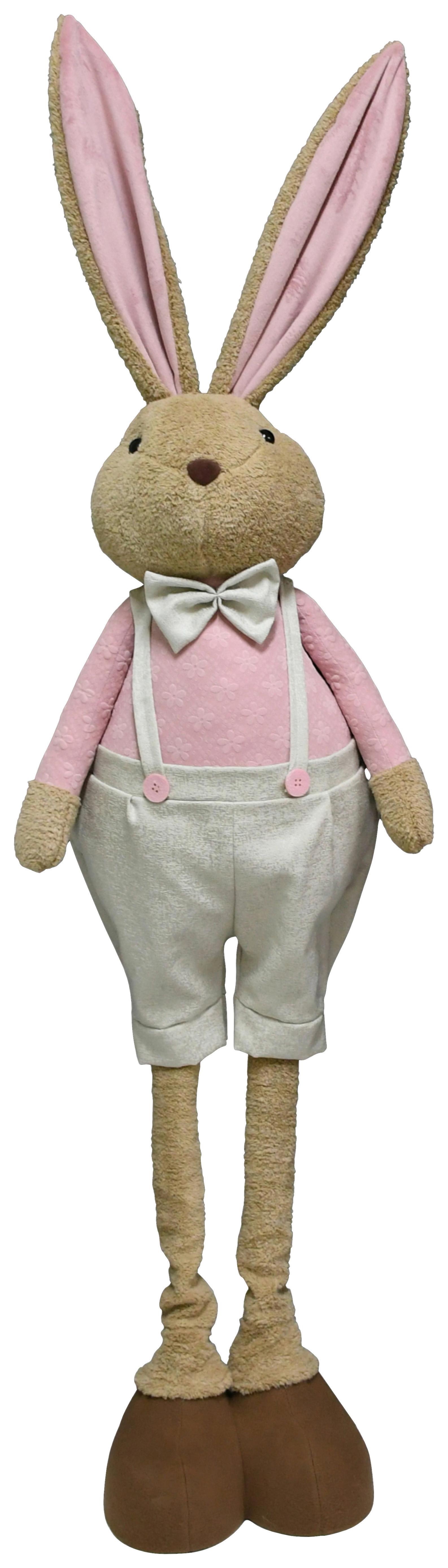 Osterhase Milky Pink/Braun - Pink/Beige, Kunststoff/Textil (45/100-155/28cm) - Mömax