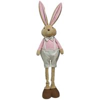 Osterhase Milky Pink/Braun - Pink/Beige, Kunststoff/Textil (45/100-155/28cm) - Mömax
