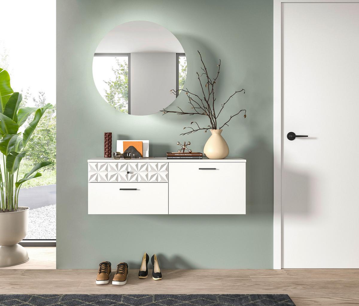 Predsoba Prisma, Bela, 2-Delna - Design, leseni material (110/192/34cm) - MID.YOU