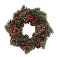 WIENIEC NA DRZWI 24HBA5243 - zielony/czerwony, Lifestyle, tworzywo sztuczne/materiały naturalne (35cm) - X-Mas