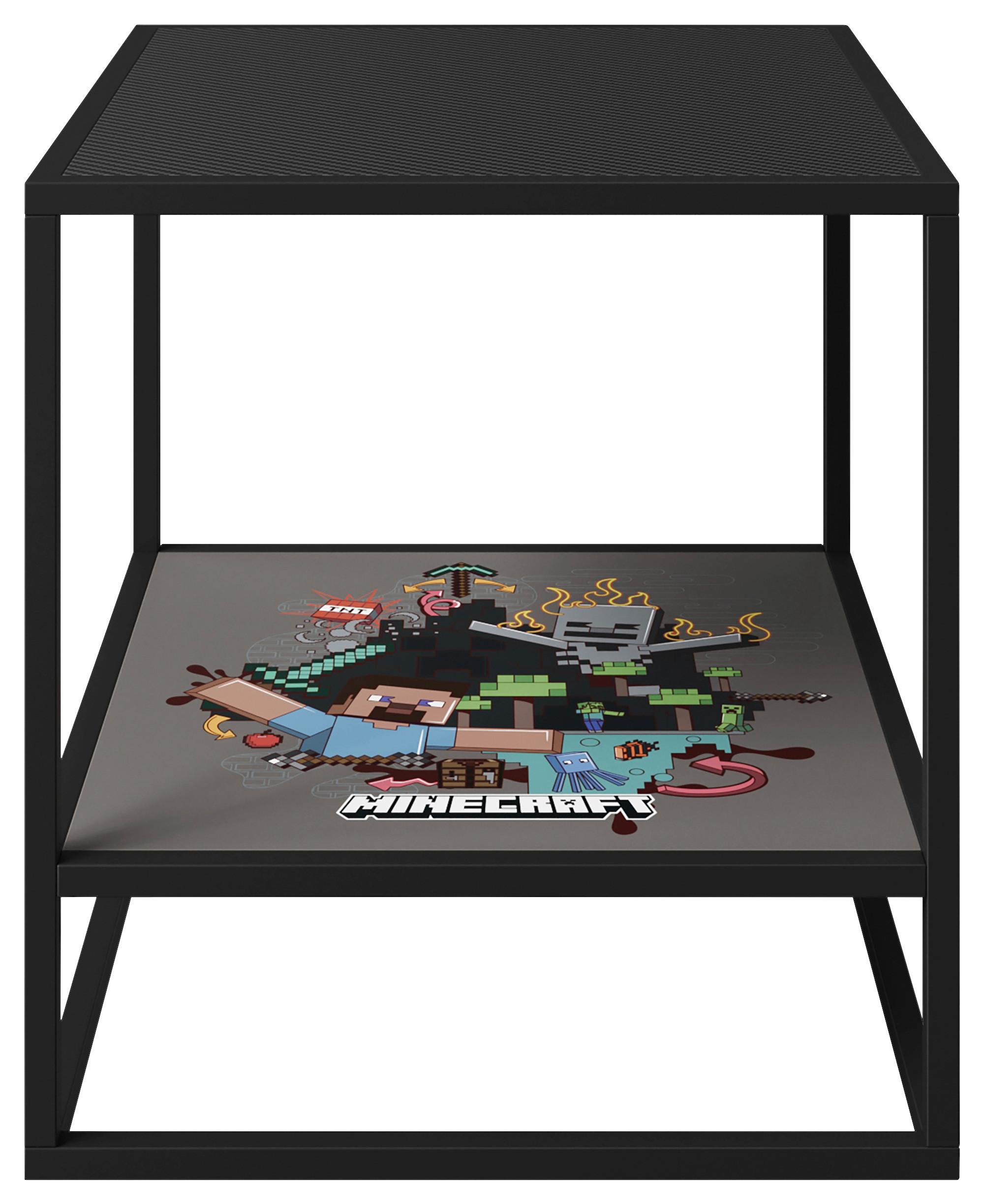 Beistelltisch Minecraft ca. 45x45x48 cm Schwarz - Schwarz, MODERN, Holzwerkstoff/Metall (45/45/48cm) - Minecraft