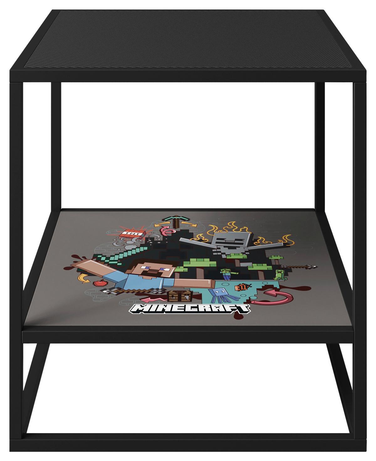 Beistelltisch Minecraft ca. 45x45x48 cm Schwarz - Schwarz, MODERN, Holzwerkstoff/Metall (45/45/48cm) - Minecraft