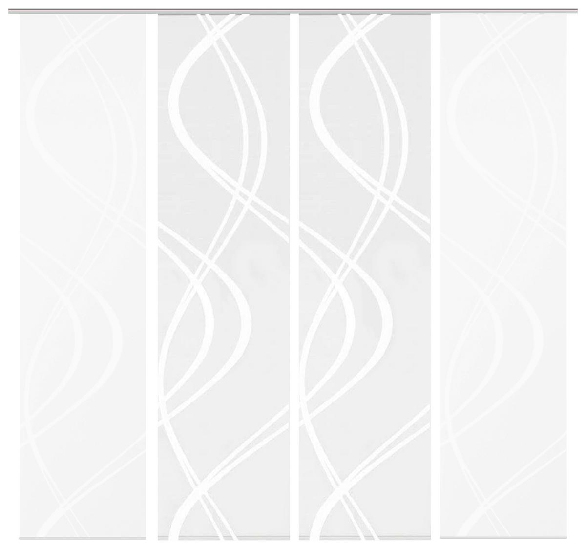 ZASŁONA PANELOWA TIBERIO, ZESTAW 4 SZT - biały, Modern, tkanina (60/245cm)