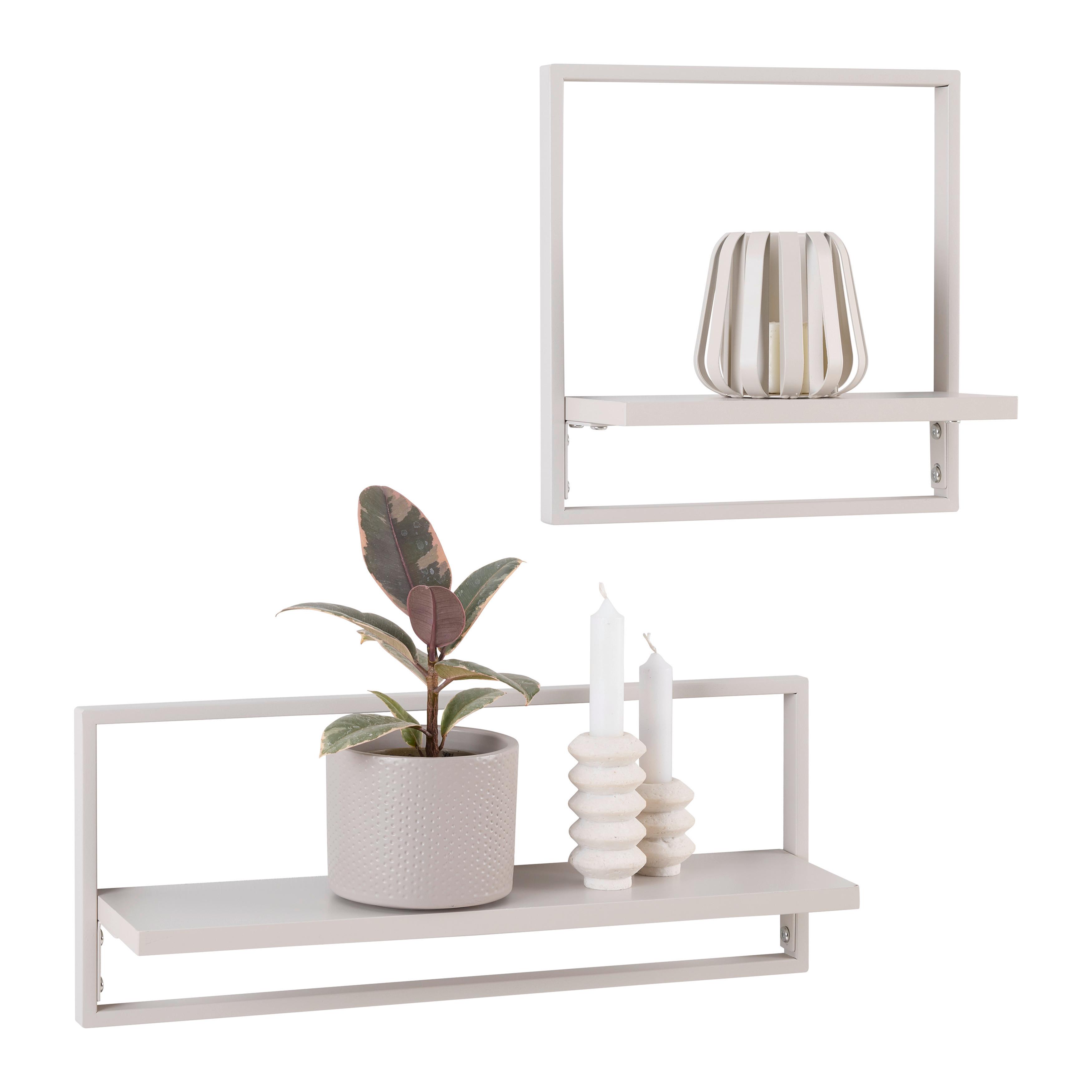 VÄGGHYLLPLAN SET ALFI -EXKLUSIV- -SB- - kashmir, Modern, metall/trämaterial (50/30/20/30/12/12cm) - Mömax