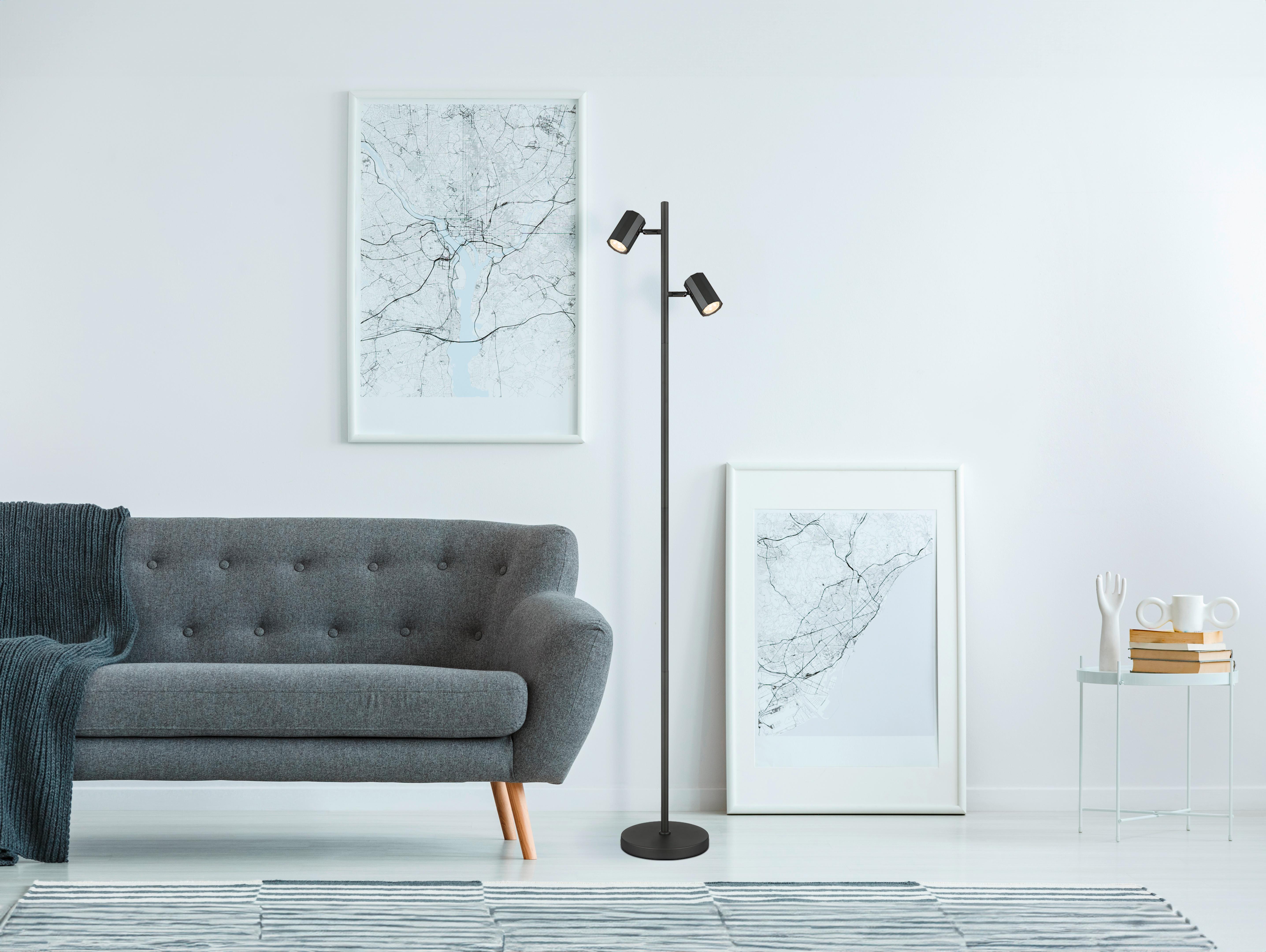 Állólámpa 57918s - szürke, Design, fém (27/22/158cm) - Globo