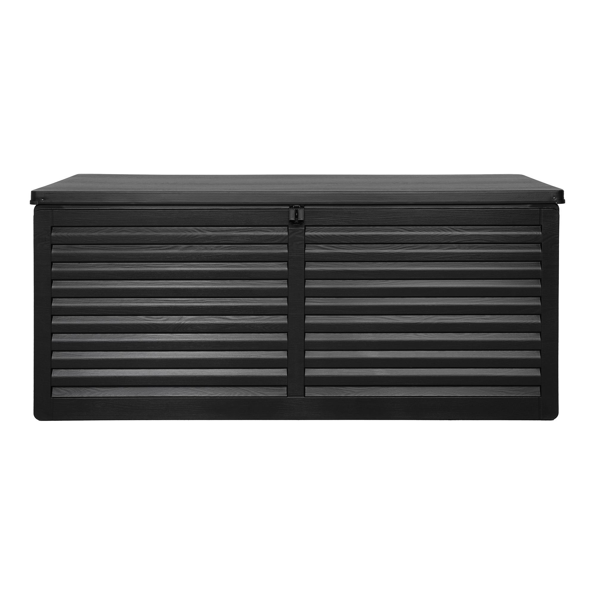 Kissenbox Dubrovnik Schwarz - Schwarz, MODERN, Kunststoff (146.5/64.5/61cm) - Gardenson