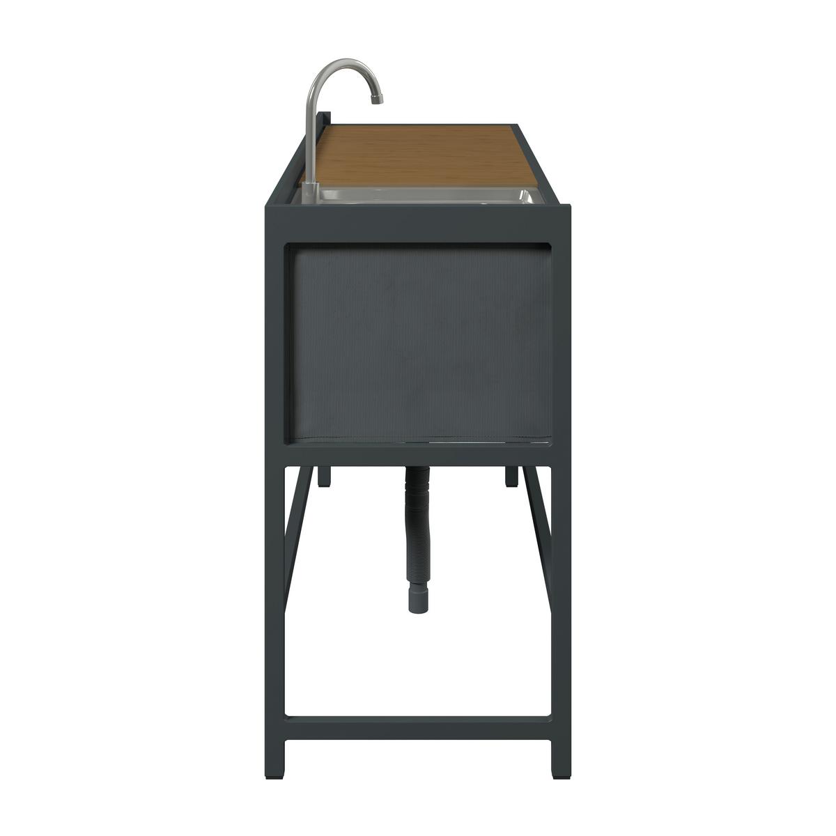 Outdoorküche Levi 2 Anthrazit/Naturfarben - Anthrazit/Naturfarben, MODERN, Kunststoff/Metall (144cm)