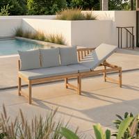 Klupa Junoa - siva/boje bagrema, Moderno, drvo/tekstil (200/75/60cm) - Bessagi Garden