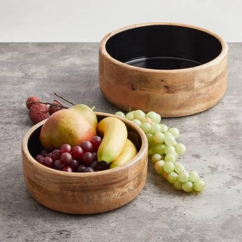 Salatschüssel Shakti Braun/Schwarz - Schwarz/Braun, Modern, Holz (2,5/11cm) - Mömax
