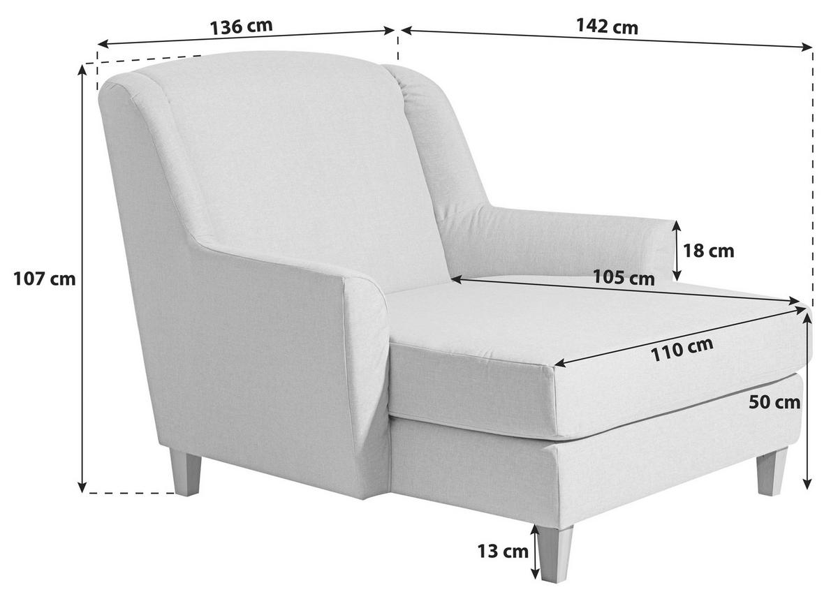 XXL-SESSEL JUDITH - Silberfarben/Naturfarben, MODERN, Holz/Holzwerkstoff (136/107/142cm) - Max Winzer