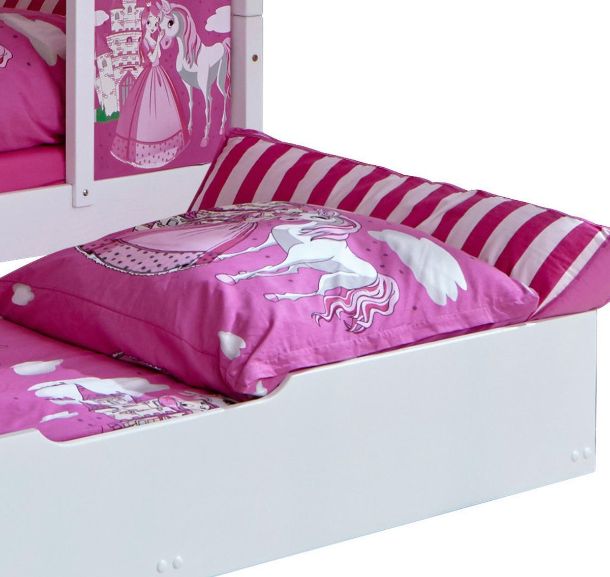 Igralna Postelja Lio, 90x200, Roza, Predal - pink/bela, Moderno, les (90/200cm) - MID.YOU