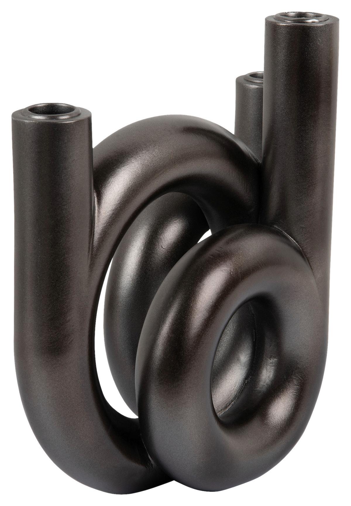 ŚWIECZNIK PT4156GY - szary, Basics, kamień (18/20/12cm) - Present Time