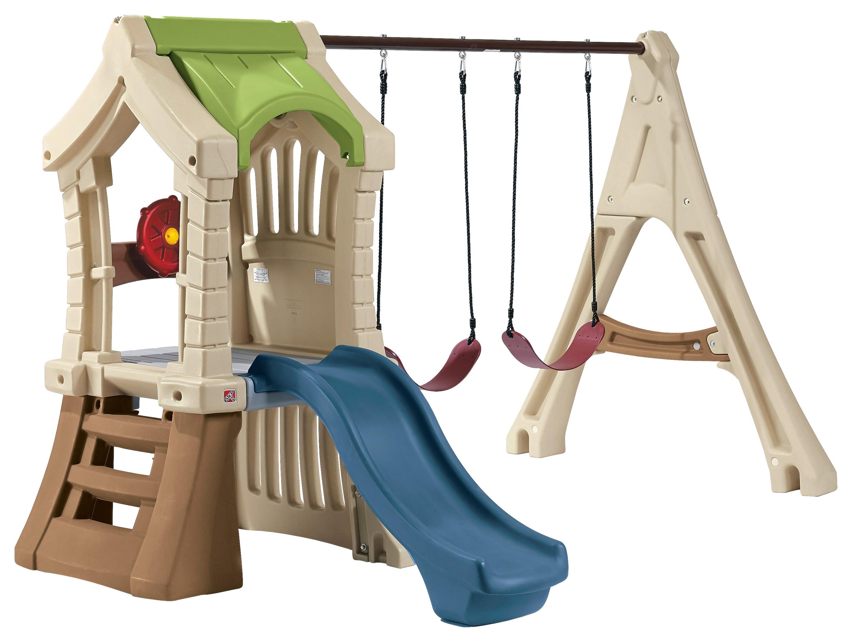 Spielturm Play-up aus Kunststoff - Blau, Basics, Kunststoff (283,2/190,5/213,4cm)