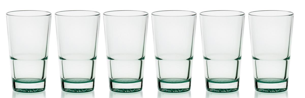 KOMPLET SZKŁA STOŁOWEGO AGNETO - zielony, Modern, szkło (420ml) - Bessagi Home