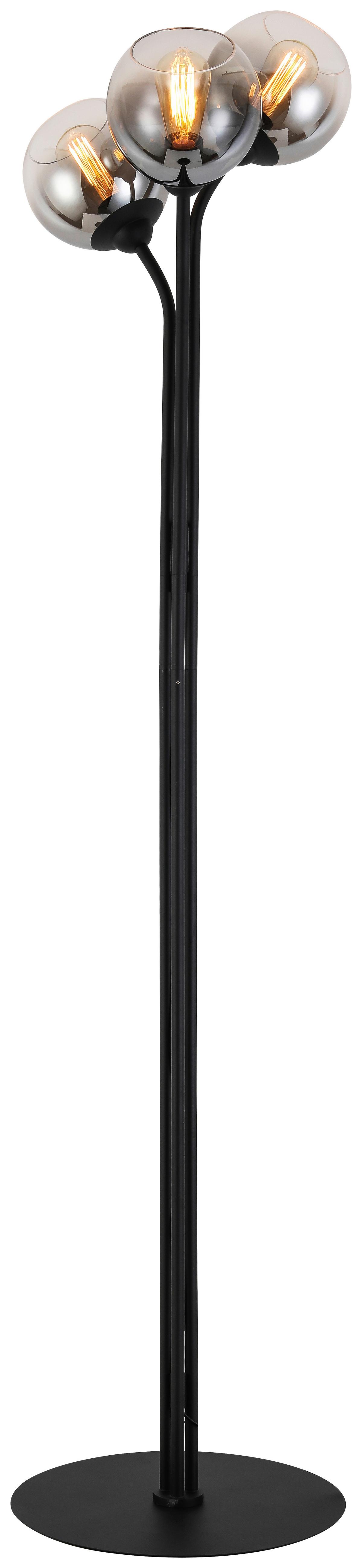 Lampadar Kian - culoare crom/negru, Modern, sticlă/metal (42/165cm) - Visiona