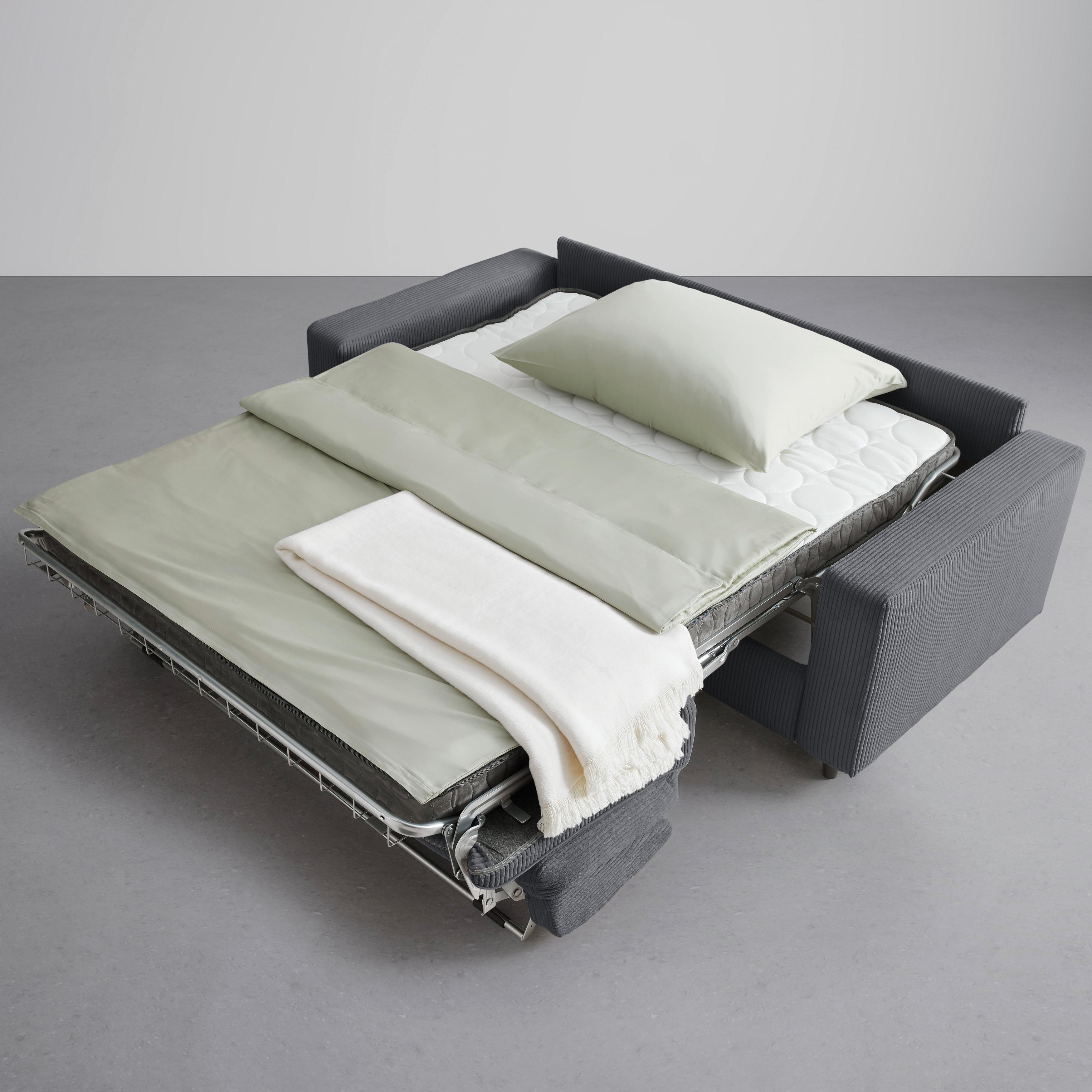 BÄDDSOFFA AGNETA -BASED- - mörkgrå/svart, Modern, trä/textil (200/83/97cm) - Premium Living