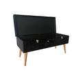 Garderobenbank aus Samt in Schwarz - Eichefarben/Silberfarben, MODERN, Holz/Holzwerkstoff (101/41,5/49cm) - Modern Living Garderobenbank aus Samt in Schwarz - Eichefarben/Silberfarben, MODERN, Holz/Holzwerkstoff (101/41,5/49cm) - Modern Living