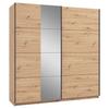 Schwebetürenschrank Gard 200 in Eiche Artisan - Schwarz/Eiche Artisan, KONVENTIONELL, Holzwerkstoff/Metall (195/217/61cm) - Mömax