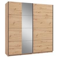 Schwebetürenschrank Gard 200 in Eiche Artisan - Schwarz/Eiche Artisan, KONVENTIONELL, Holzwerkstoff/Metall (195/217/61cm) - Mömax