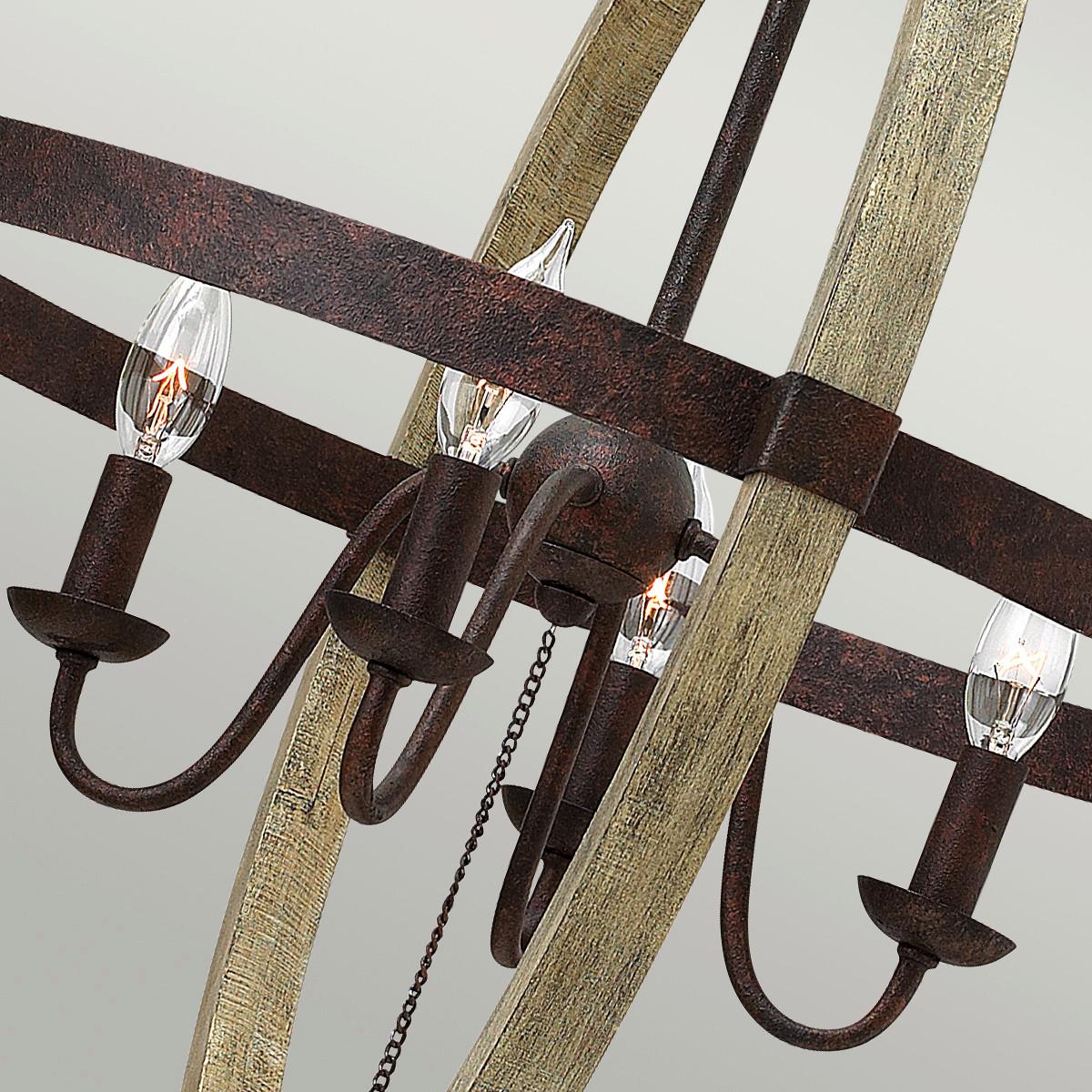Csillár Hk-Middlefieldp4 - rozsdavörös, Konventionell, fa/fém (61.0/82.2cm) - Elstead Lighting
