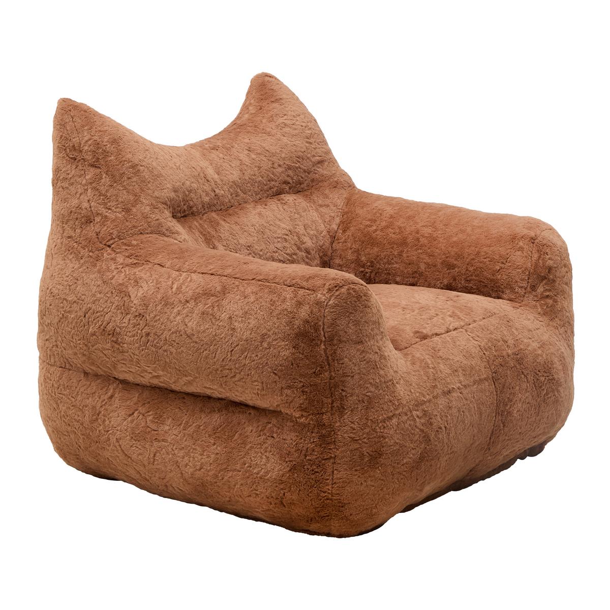 Sessel vakuumkomprimiert Leni Braun Kunstfell - Braun, MODERN, Textil (106/80/92cm) - Mömax