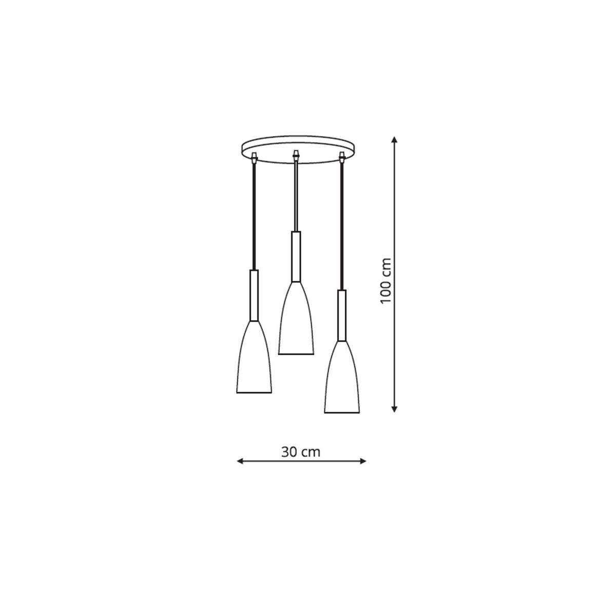 Hängeleuchte Solin 3 Pendant Lamp Black - Schwarz, Basics, Metall (100/30/30cm)