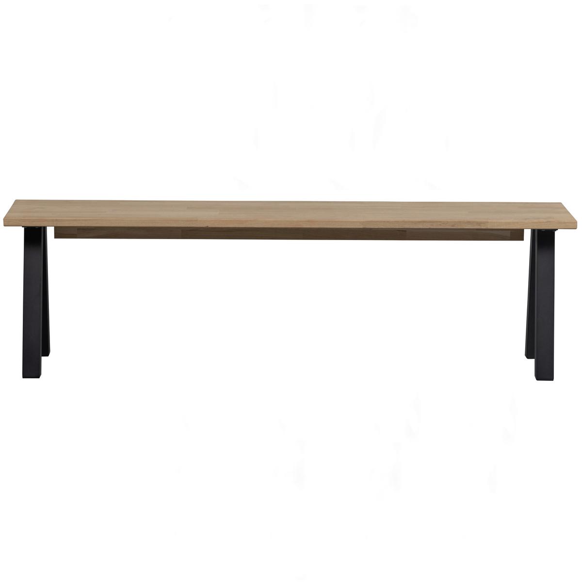 Sitzbank Tablo Eichefarben B: 160cm - Eichefarben/Schwarz, MODERN, Holz/Metall (160/46/35cm) - Livetastic