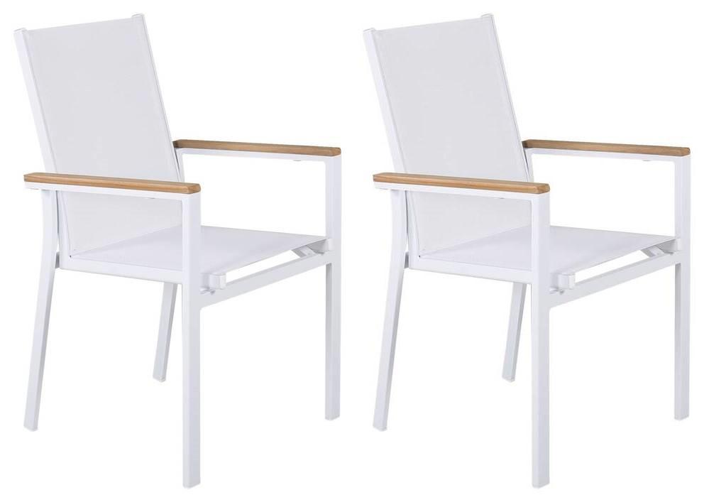Gartenstuhl-Set 2er-Set Texas ca. 56x90x60 cm Weiß - Weiß, KONVENTIONELL, Metall (56/90/60cm) - Gardenson