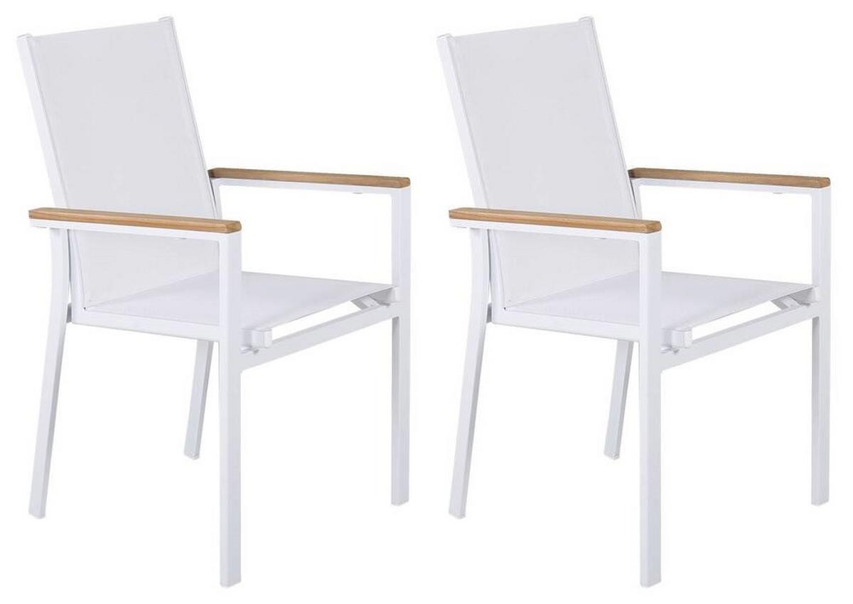 Gartenstuhl-Set 2er-Set Texas ca. 56x90x60 cm Weiß - Weiß, KONVENTIONELL, Metall (56/90/60cm) - Gardenson