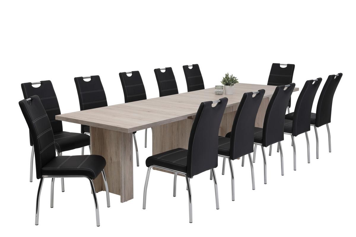 STUHL-SET SUSI S 4ER-SET - Chromfarben/Schwarz, MODERN, Textil/Metall (44/98/61cm) - MID.YOU