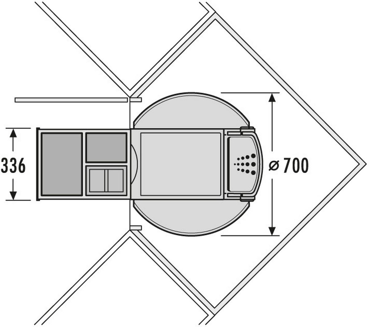 Einbauabfallsammler RONDO 3646-13 - Silberfarben/Weiß, Kunststoff - HKT