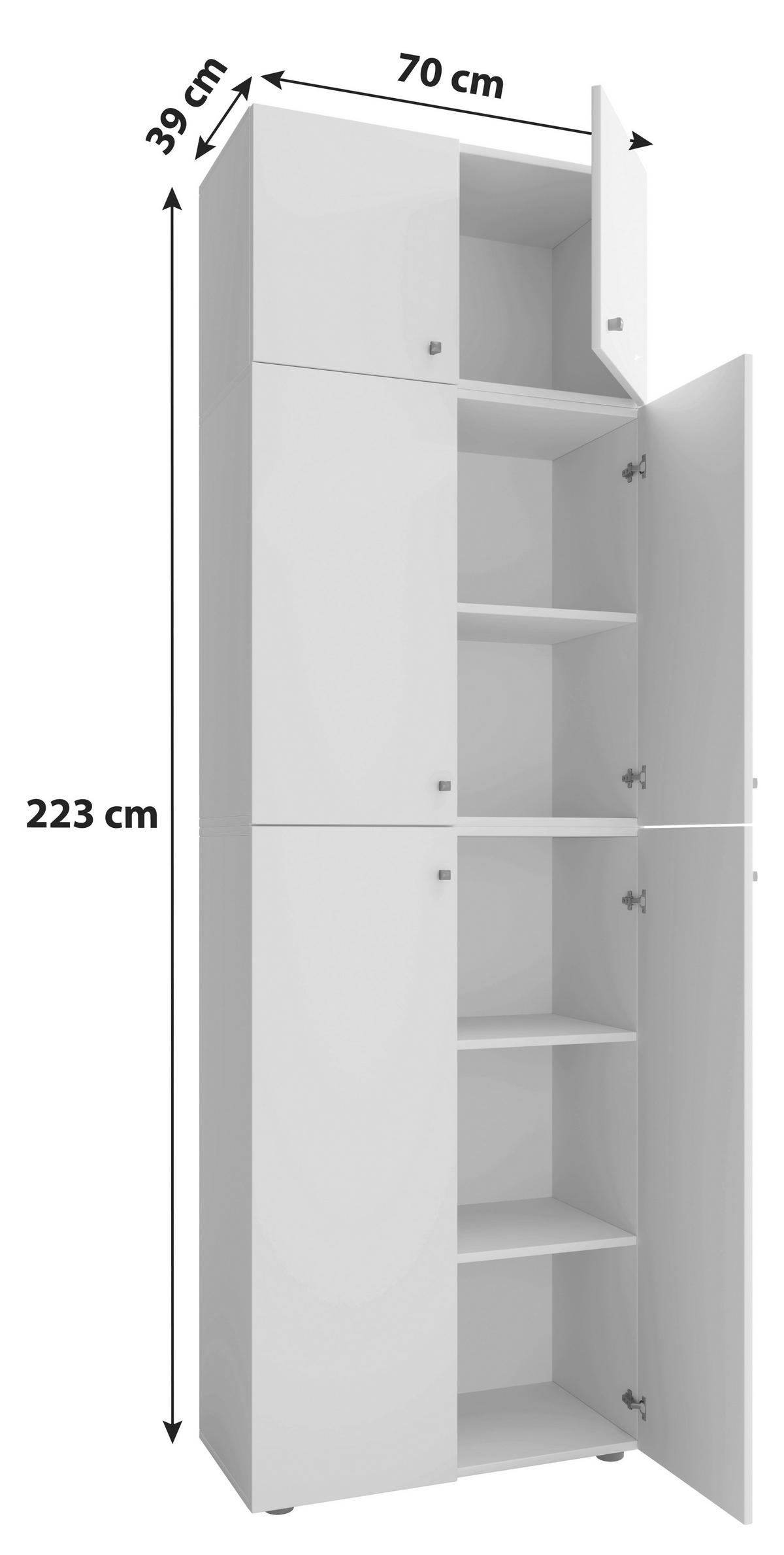 Omara Za Čevlje Lona Xxl, Bela - siva/črna, Konvencionalno, umetna masa/leseni material (70/223/39cm) - MID.YOU