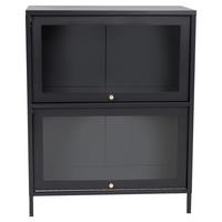 SIDEBOARD BAKAL - Schwarz, Design, Glas/Metall (80/100/40cm) - Livetastic