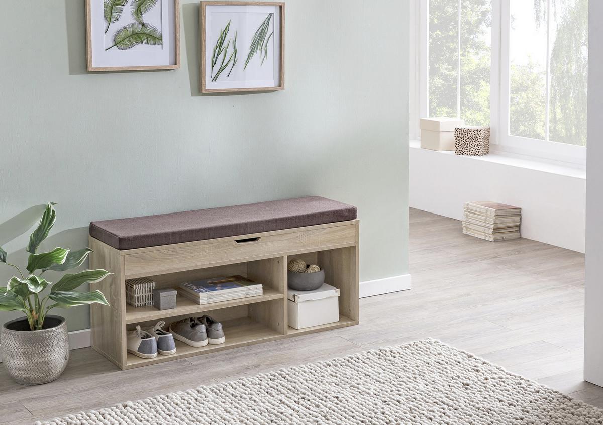 Klop S Prostorom Za Čevlje Wl5.344 - hrast sonoma/rjava, Konvencionalno, tekstil/leseni material (104/51/32cm) - MID.YOU