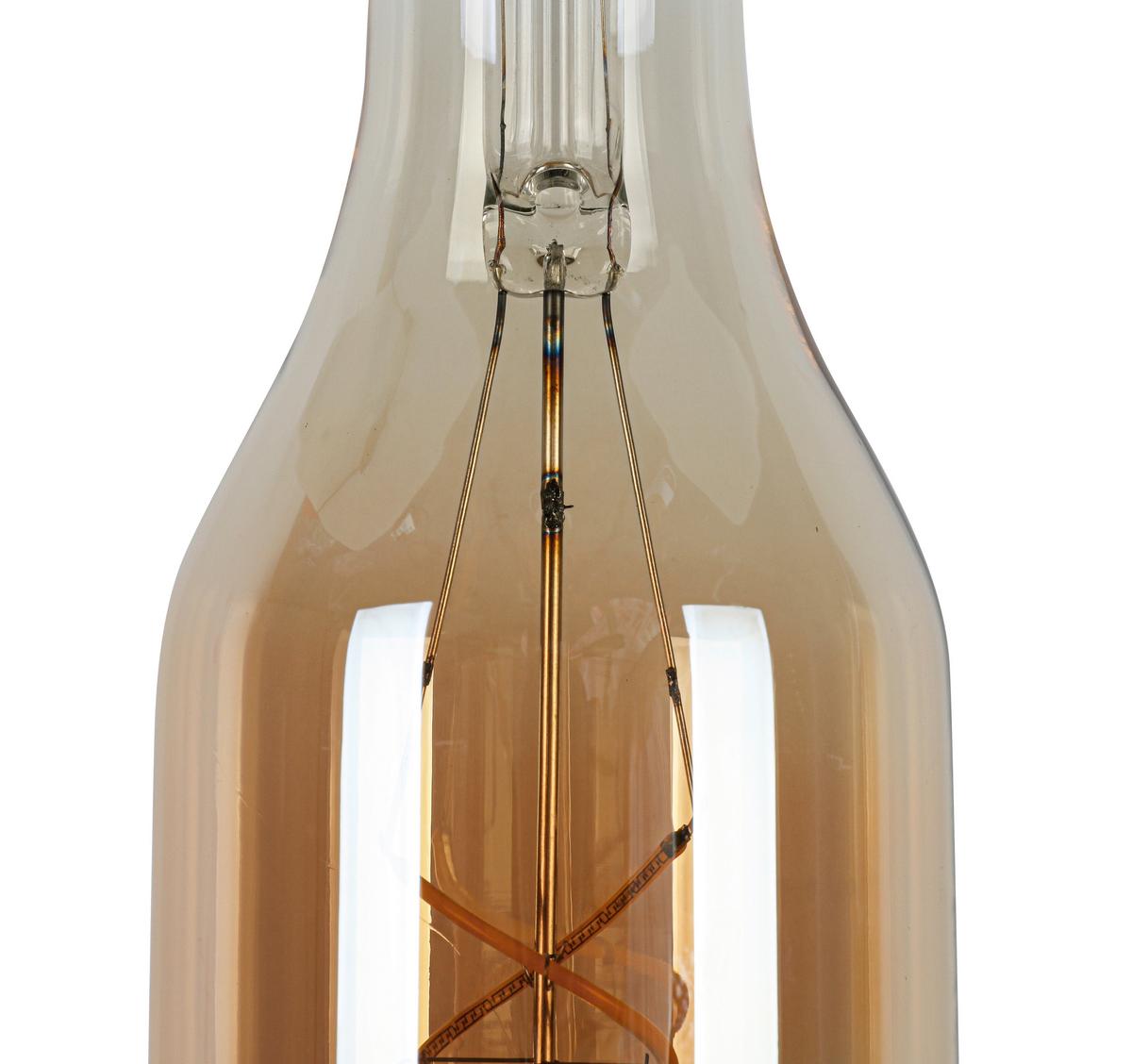 LED-Leuchtmittel Flasche Bernsteinfarben max. 4 Watt - Bernsteinfarben, Romantik / Landhaus, Glas/Metall (7,5/27,5cm) - Mömax