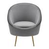 Sessel Lou ca. 80x92x75 cm Grau Samt - Goldfarben/Grau, MODERN, Textil/Metall (80/92/75cm) - Bessagi Home