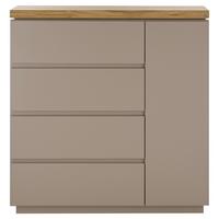 KOMODA PALAMOS - kolor naturalny/szary, Basics, materiał drewnopochodny/drewno (100/104/40cm)