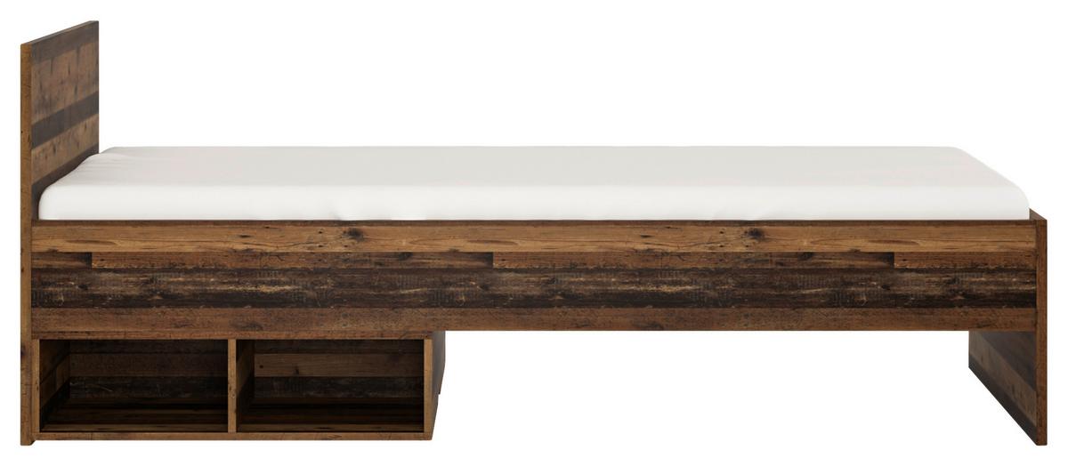 Krevet Nubi - tamno siva/boje starog hrasta, Moderno, drvni materijal/plastika (90/200cm) - Modern Living