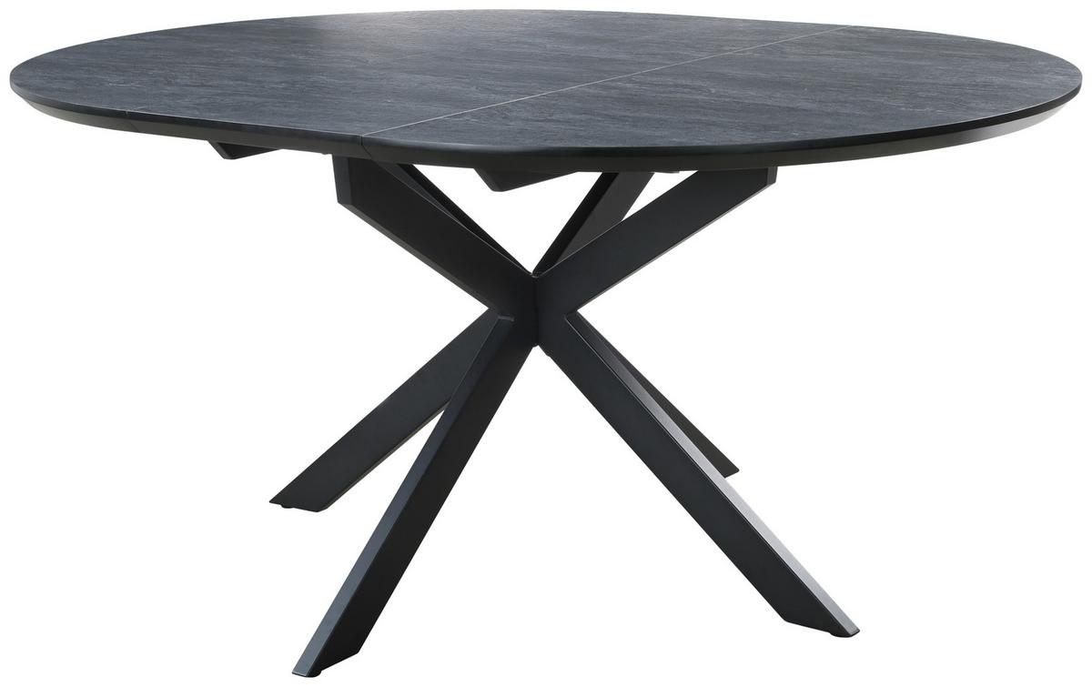 Masa ROTO - gri închis/negru, Modern, metal/material pe bază de lemn (120+40/76/120cm) - Mömax