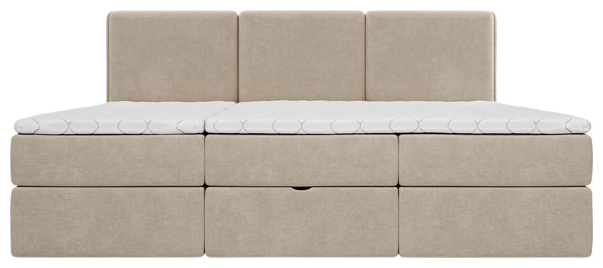 Familienbett Domino Combo Beige ca.240x200cm - Beige/Schwarz, MODERN, Holz/Holzwerkstoff (240/200cm) - MID.YOU