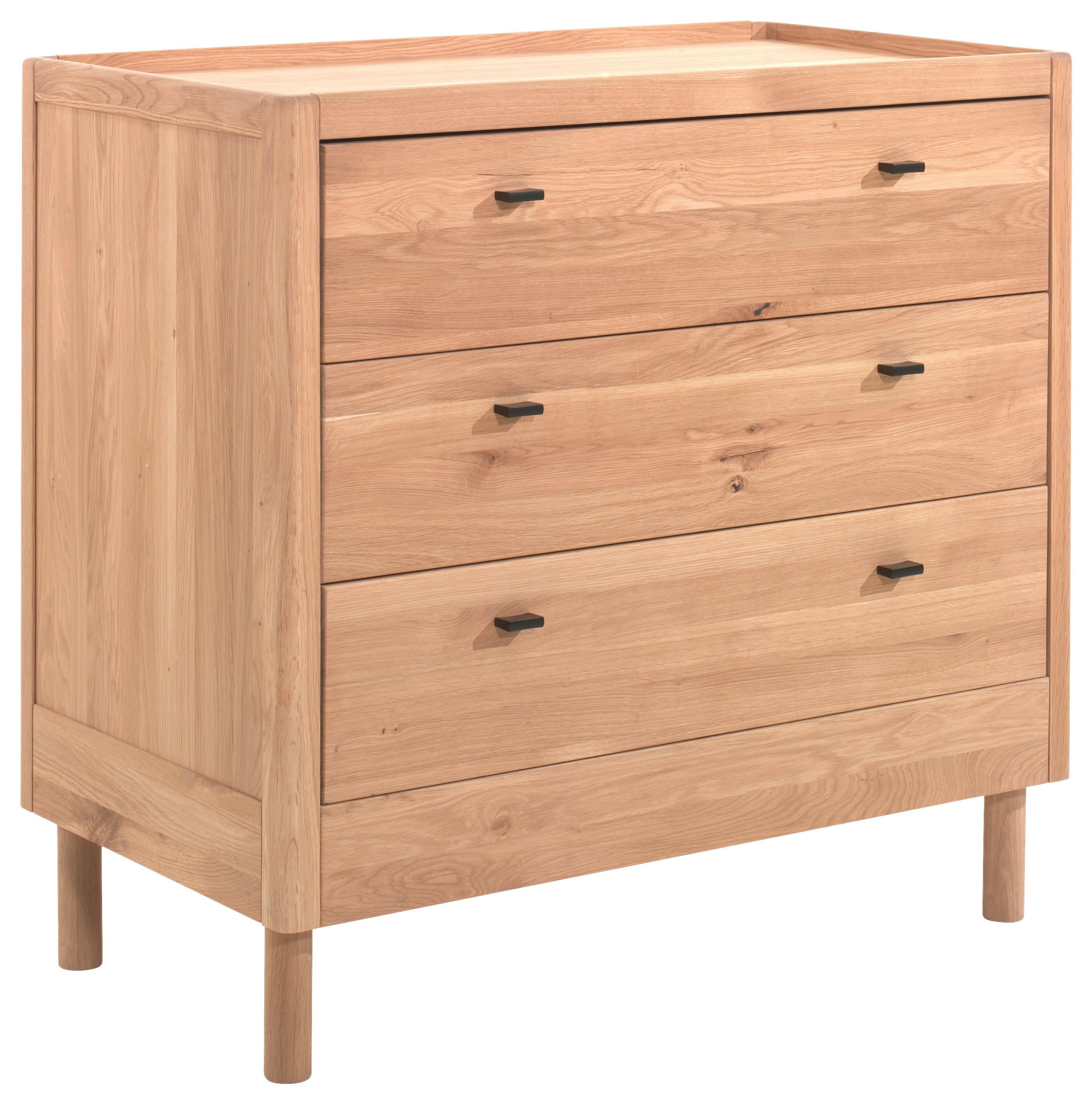 Wickelkommode Forrest Eichefarben Echtholz - Eichefarben/Schwarz, MODERN, Holz/Metall (100/95/55cm) - Vipack