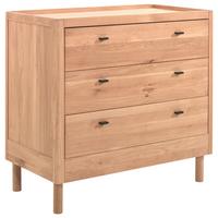 Wickelkommode Forrest Eichefarben Echtholz - Eichefarben/Schwarz, MODERN, Holz/Metall (100/95/55cm) - Vipack