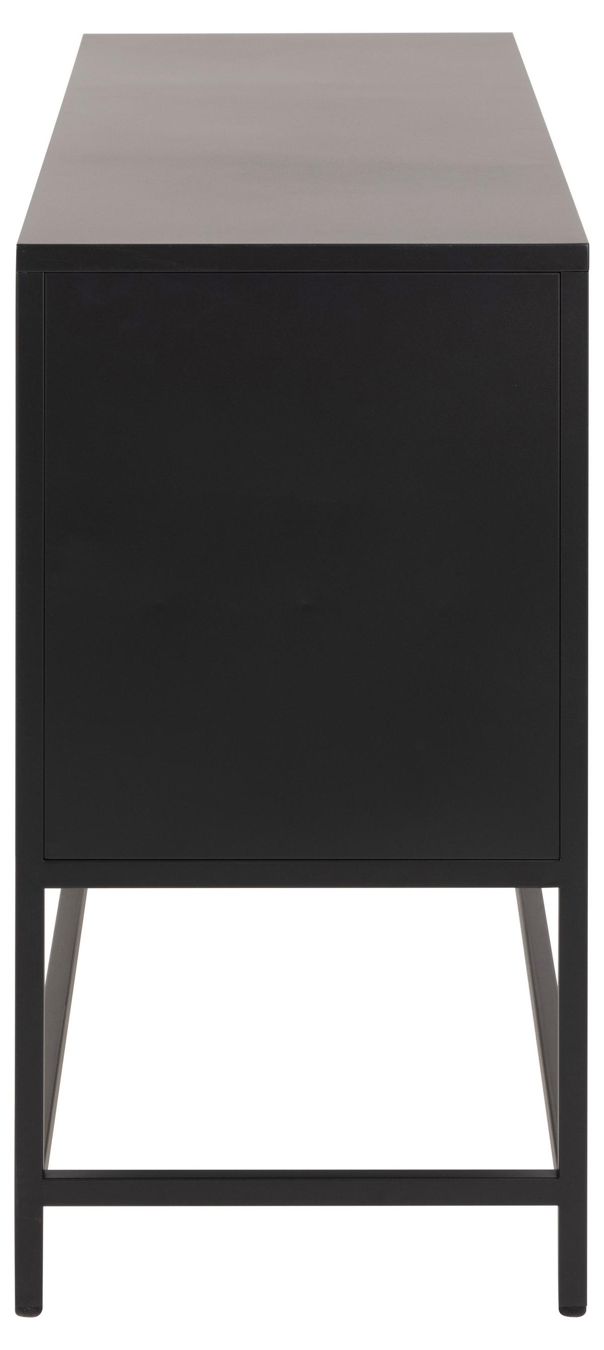 KOMODA SZEROKA NEWCASTLE - czarny, Design, metal (125/75/40cm)
