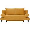 Schlafsofa in Gelb mit Bettfunktion - Gelb/Schwarz, MODERN, Textil (191/42-76/86cm) - Based