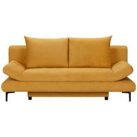 Schlafsofa in Gelb mit Bettfunktion - Gelb/Schwarz, MODERN, Textil (191/42-76/86cm) - Based