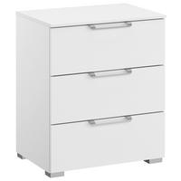 SZAFKA NOCNA ALDONO-DELUXE - kolor srebrny/biały, Design, materiał drewnopochodny/tworzywo sztuczne (50/61/42cm) - Novel