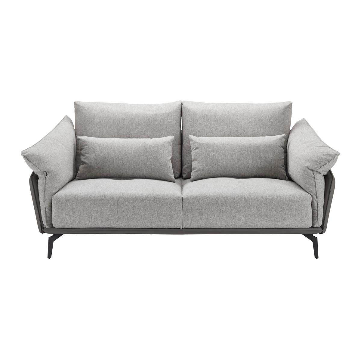 Sofa Elicia Grau Webstoff - Dunkelgrau/Hellgrau, MODERN, Holz/Textil (205/88/92cm) - Bessagi Home