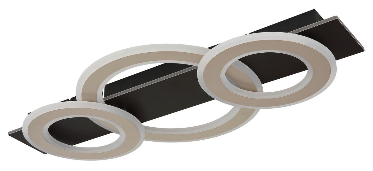 LED Mennyezeti Lámpa 48034a-50 Jayden - sötétbarna/Pezsgő, Design, műanyag/faalapú anyag (73/35/7cm) - Globo