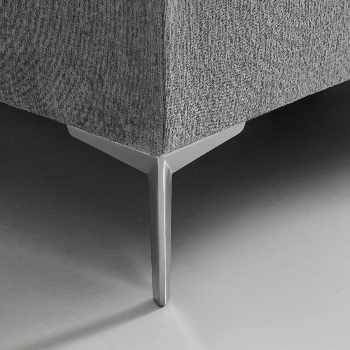 Boxspringbett Queen in Grau ca. 160x200cm - Chromfarben/Goldfarben, KONVENTIONELL, Textil (160/200cm) - Premium Living