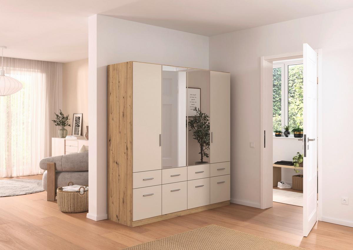 Omara Za Oblačila Celle Matt, Barva Šampanjca, Hrast - barve šampanjca/barve aluminija, Trend, umetna masa/leseni material (181/197/54cm)